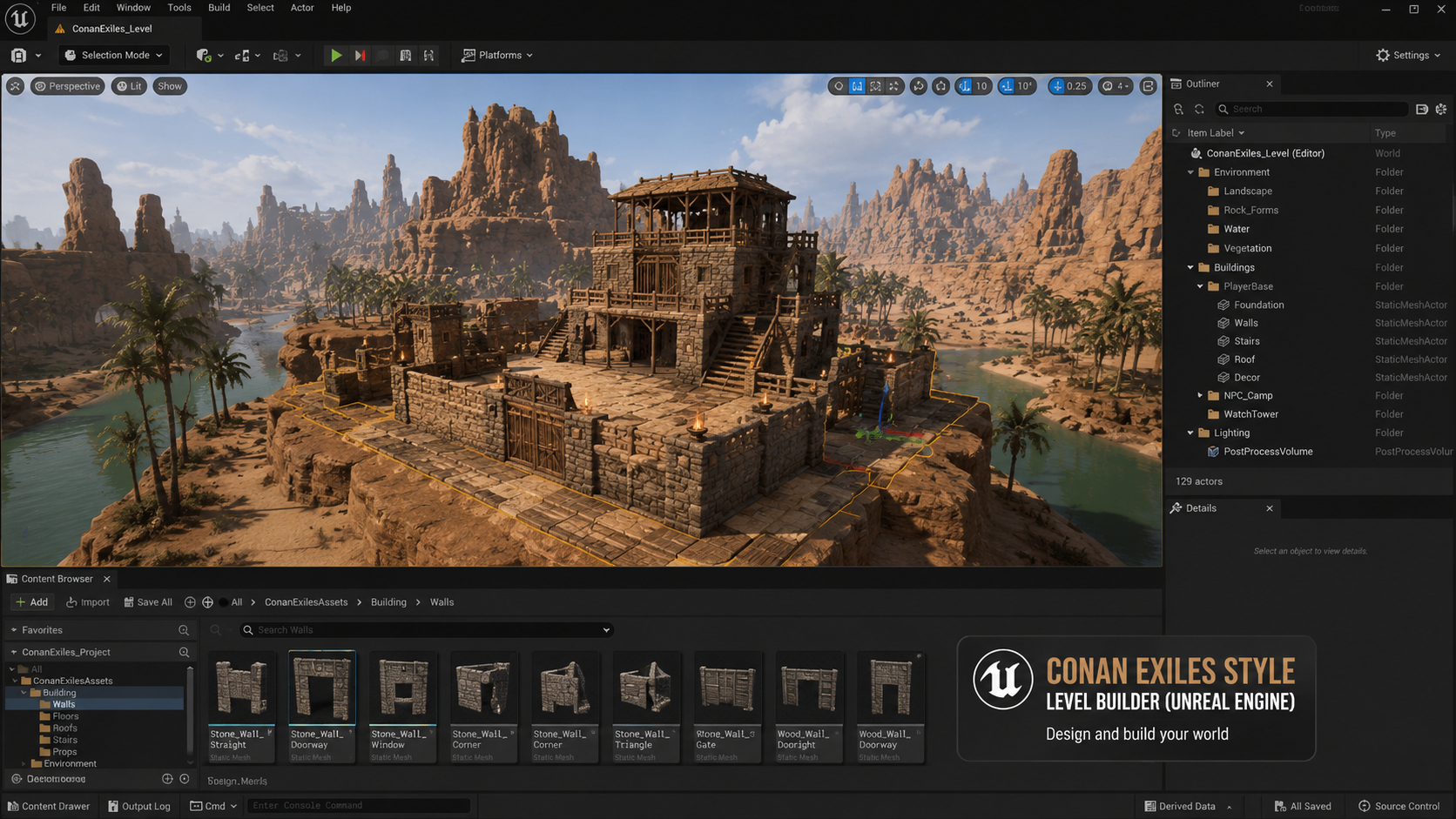 Conan Exile Style Level Building Unreal Engine